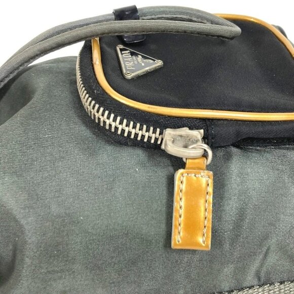 PRADA triangle logo mini bag pouch drawstring Hand Bag Gray/Black - Picture 8 of 11